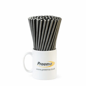 Preema Smoothie Plain Black Paper Straws  (240x8mm)